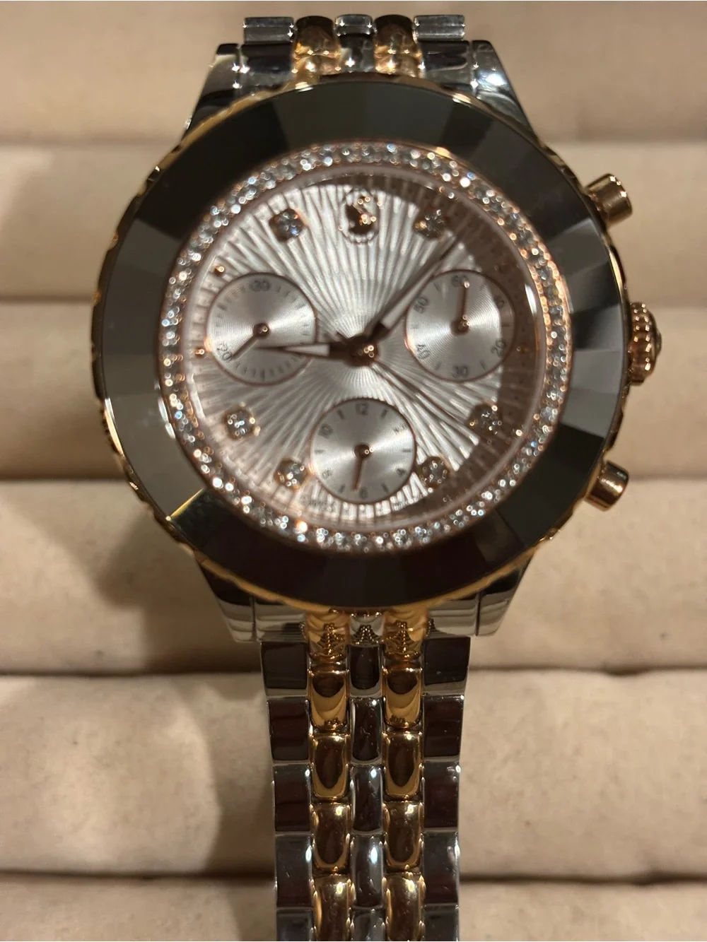 Swarovski Octea Chrono Quartz 37mm, Two-Tone Rose Gold & Silver Women’s Watch